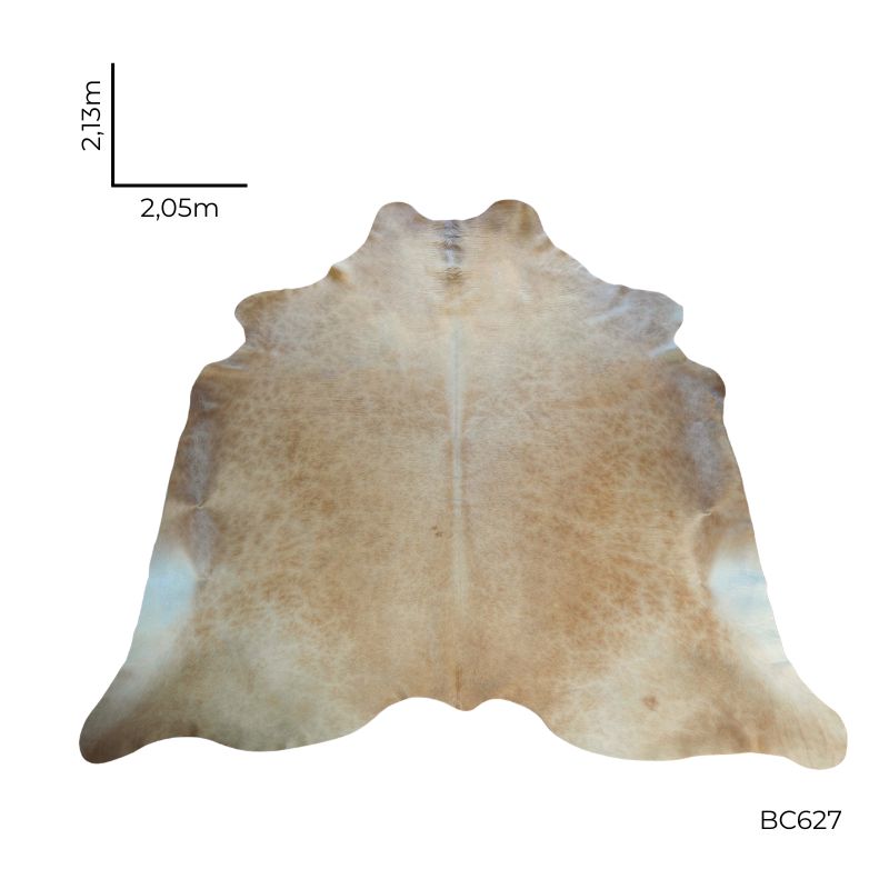 Tapete Bovino Natural Bege Claro I BC627 I 2,13x2,05m - Tamanho Grande