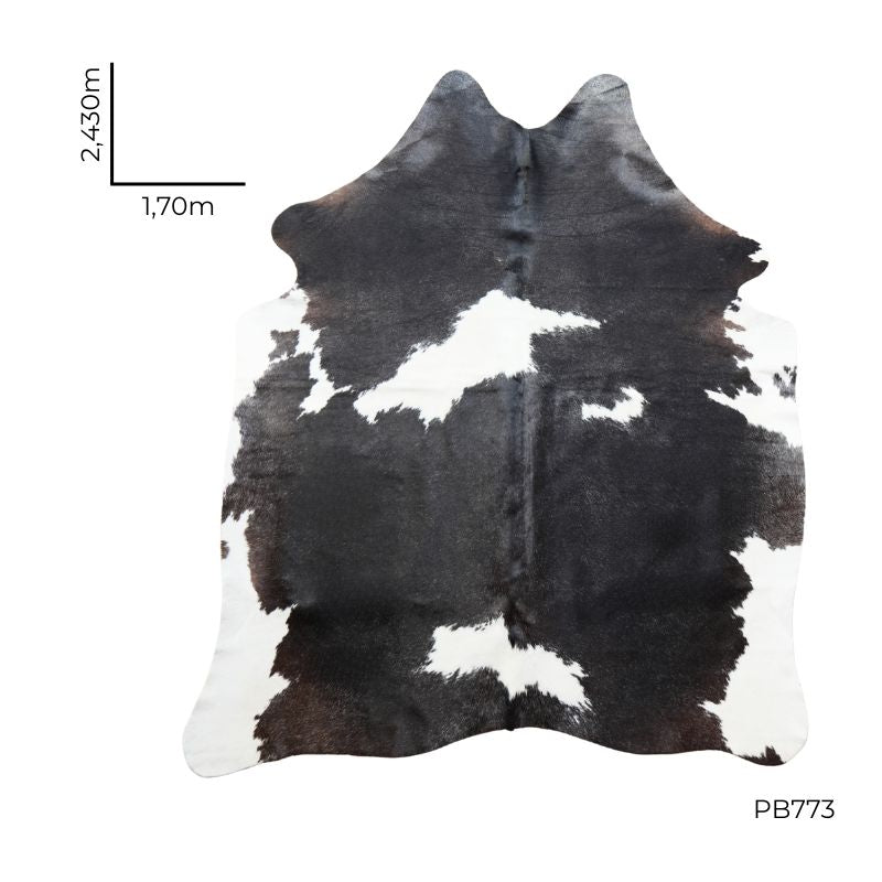 Tapete Bovino Natural Preto e Branco I PB773 I 2,43x1,70m