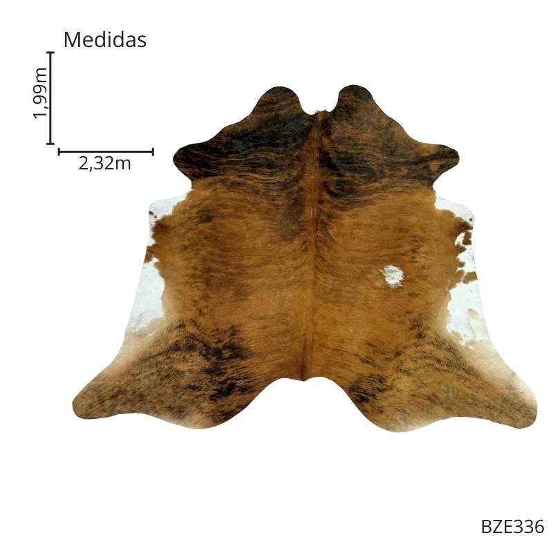 Tapete Bovino Natural Brazino Escuro I BZE336 I 1,99 x 2,32m