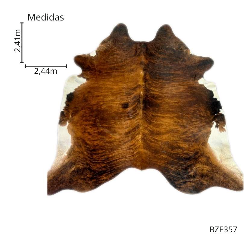 Tapete Bovino Natural Brazino Escuro I BZE357 I 2,41 x 2,44 m