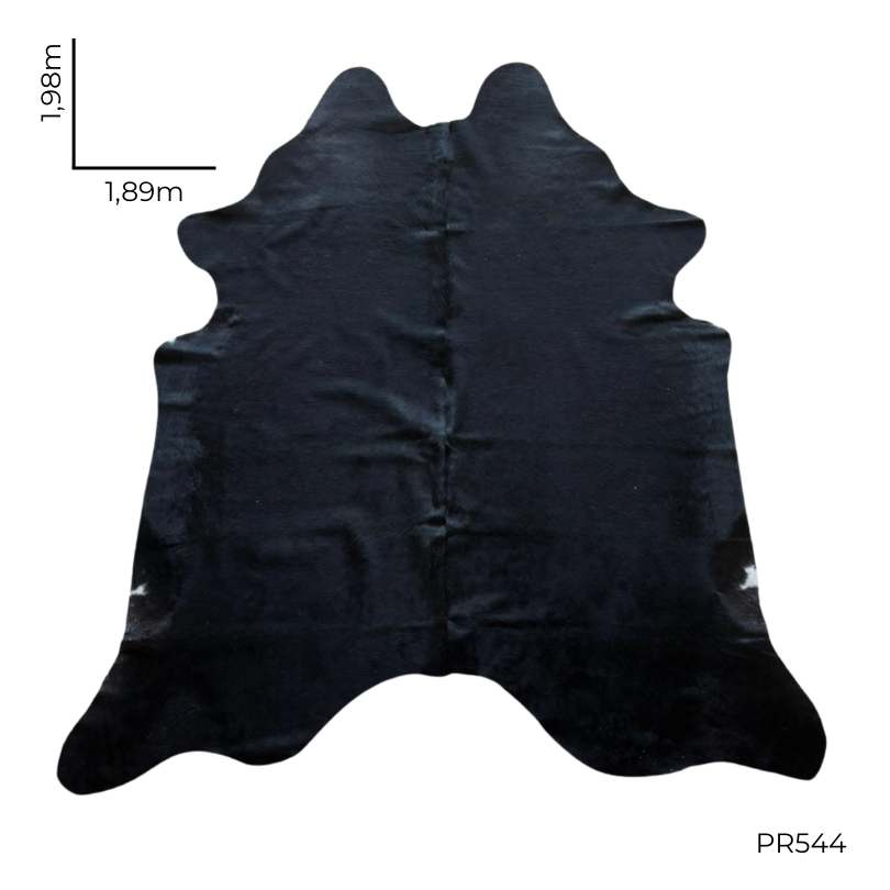 Tapete Formato de Couro Bovino Natural Preto I PR544 I — detalhe do acabamento artesanal