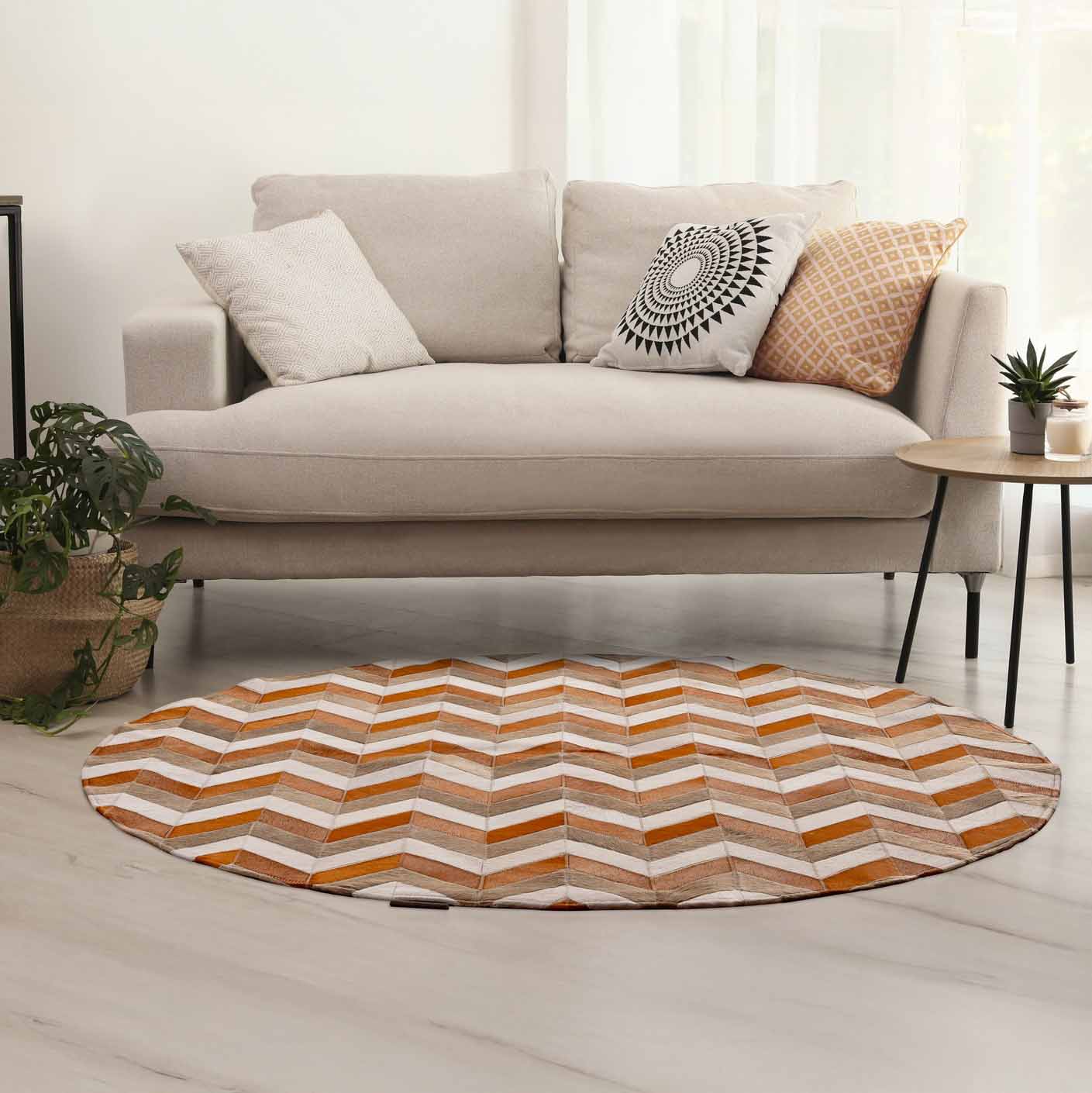 Tapete Geométrico Redondo Citrino