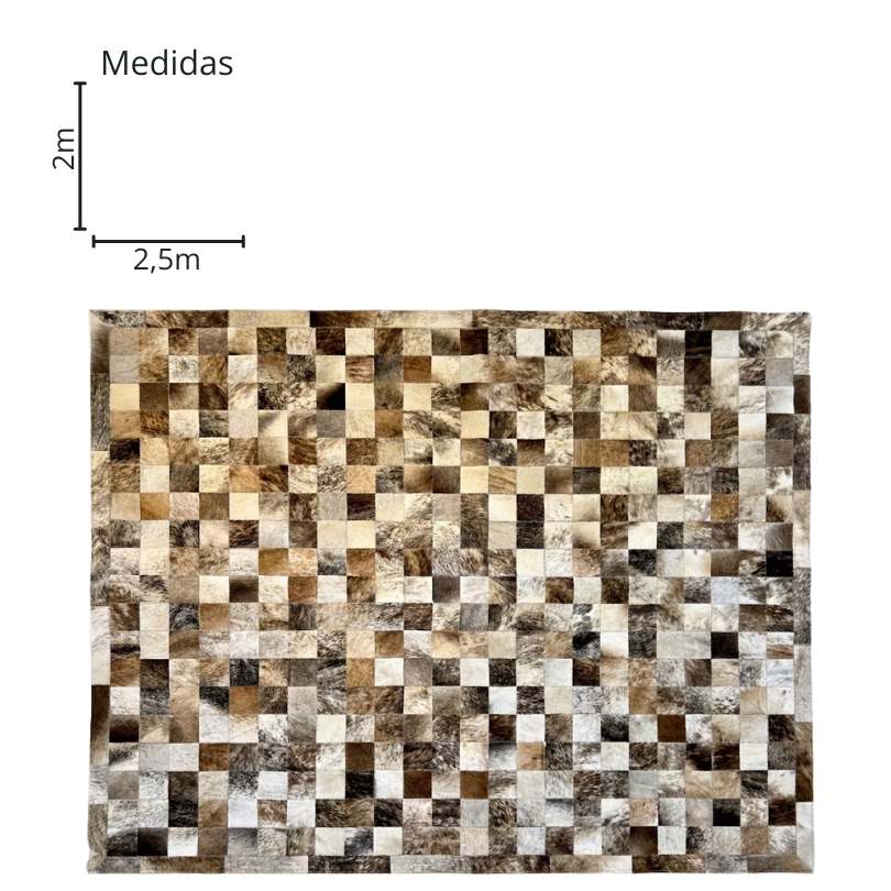 Tapete de Couro Mosaico Natural 10x10 cm - Premium