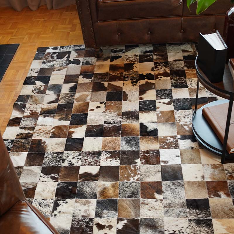 Tapete Bella – Módulo de 10x10cm - Couro Legítimo — vista superior mostrando design