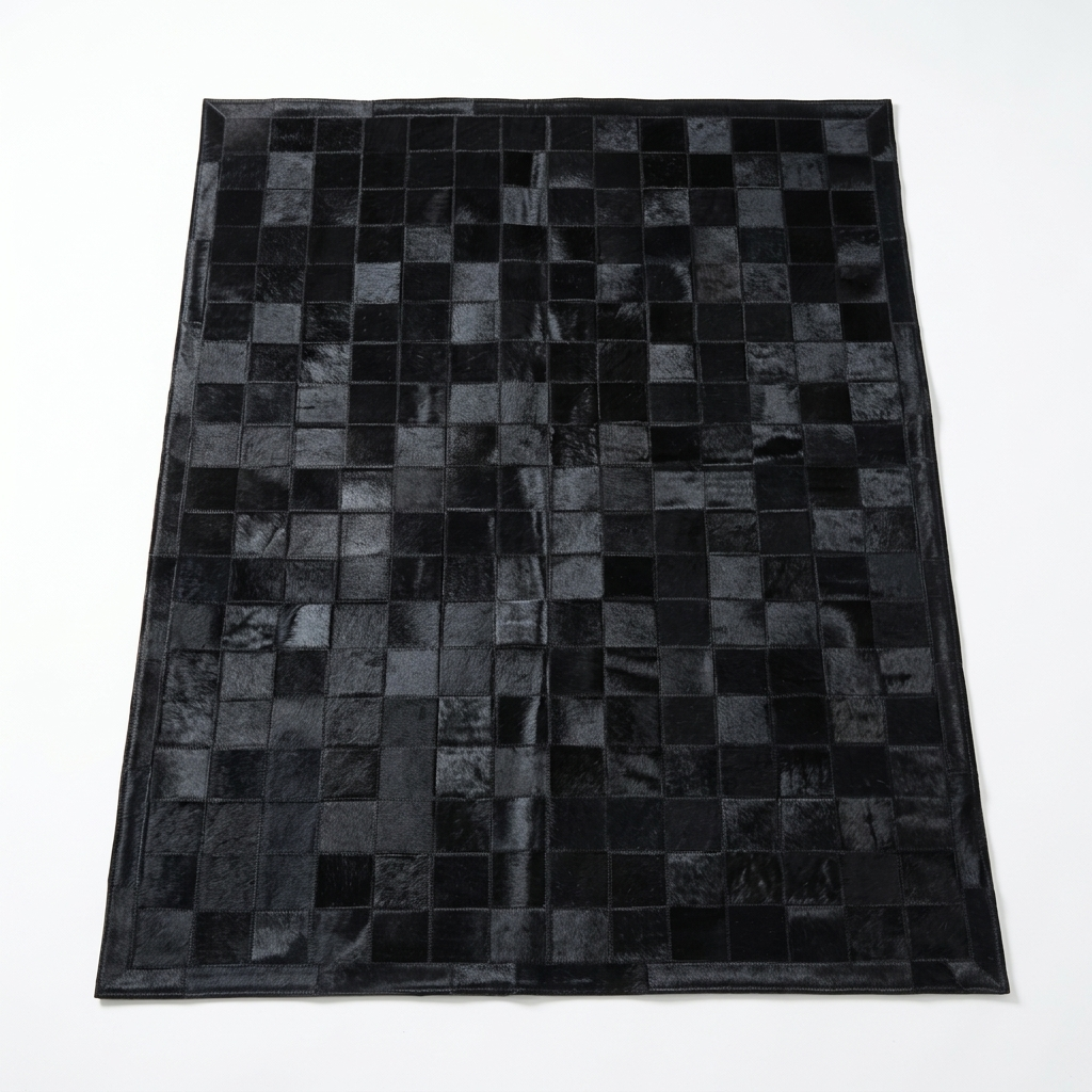 Tapete Quadriculado All Black em Couro Legítimo