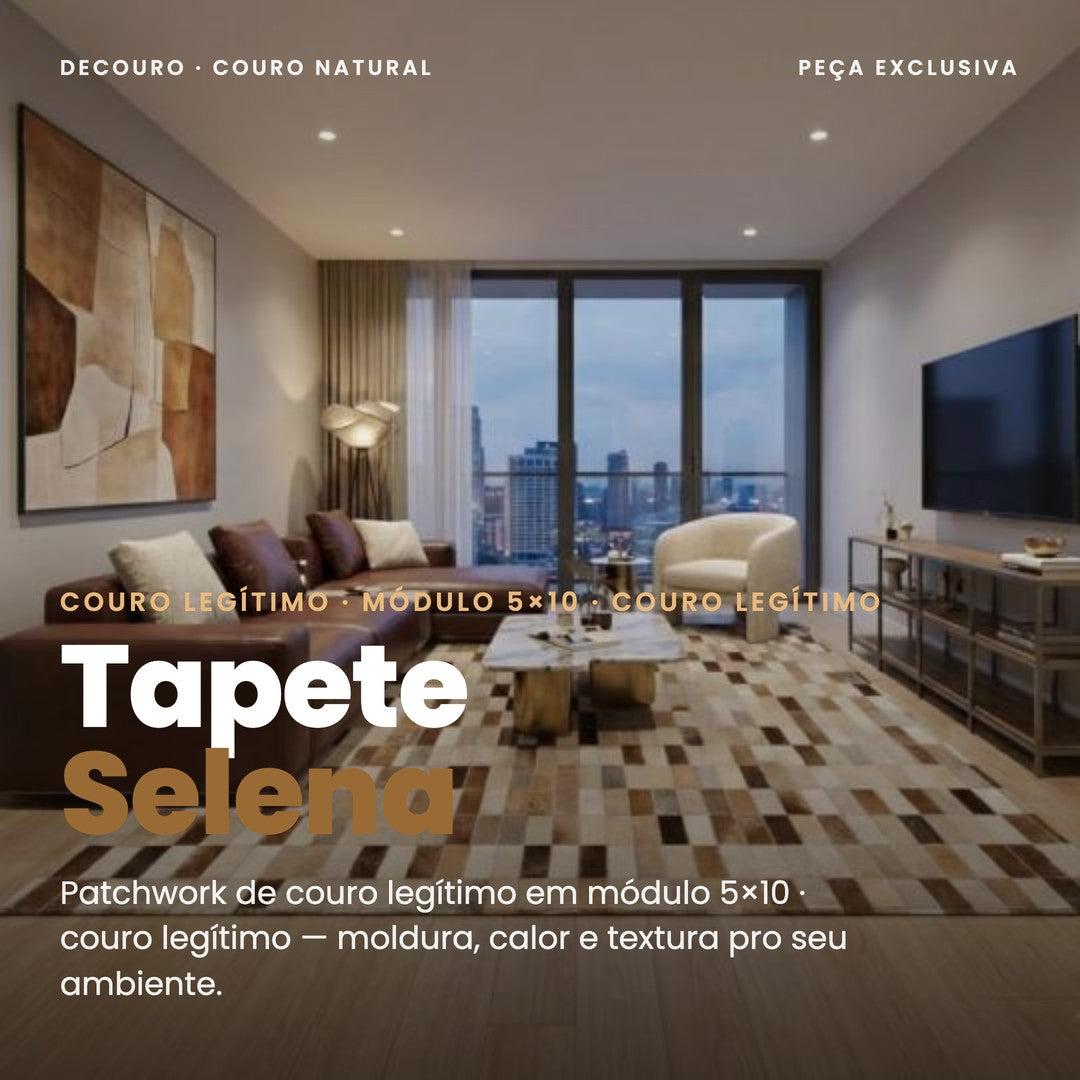 DECOURO · Tapete Selena - Módulo 5x10cm em Couro Legítimo — Hero