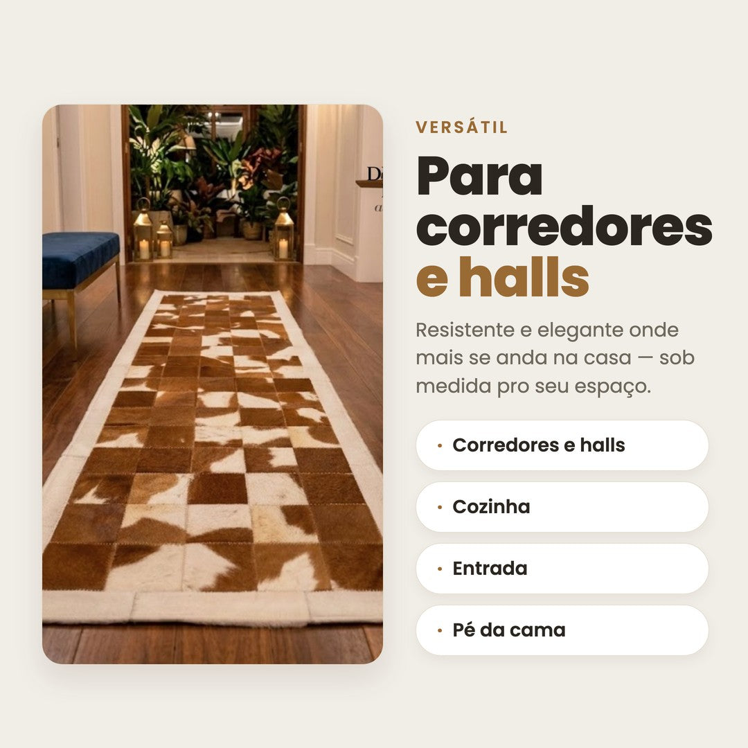 DECOURO · Passadeira de Couro Natural - P019 — Versatilidade