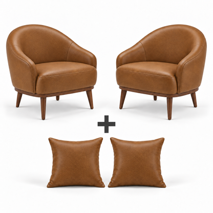 Conjunto de duas Poltronas Paris Mel com duas almofadas