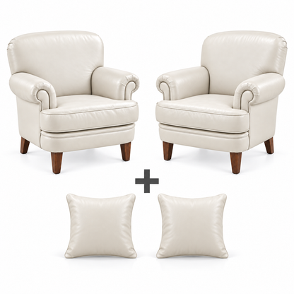 Conjunto Poltrona Kansas Marfim — 2 poltronas e 2 almofadas