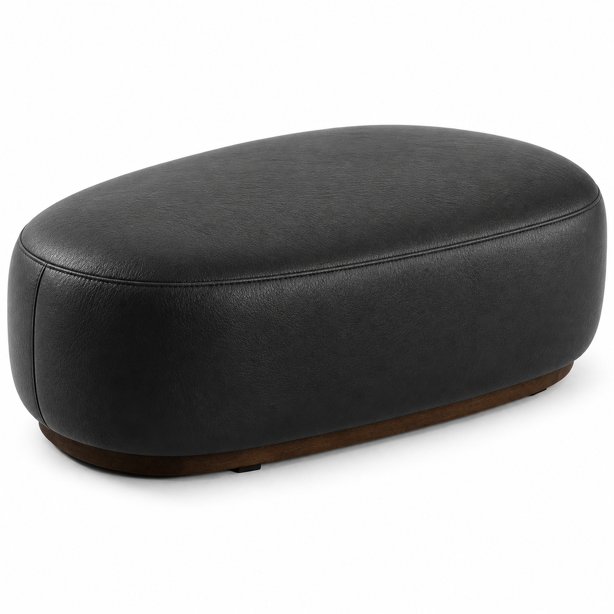 Puff em couro na cor Preto