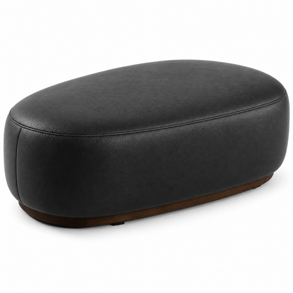 Puff em couro na cor Preto