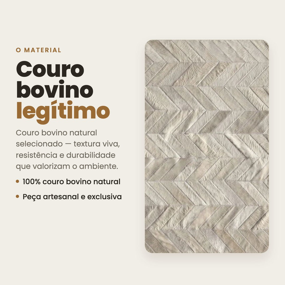 DECOURO · Tapete Lumière - Couro Legítimo — Material