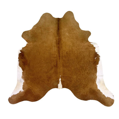 Tapete Bovino Natural Vermelho e Branco I VB348 I  2,08 x 2,08 m