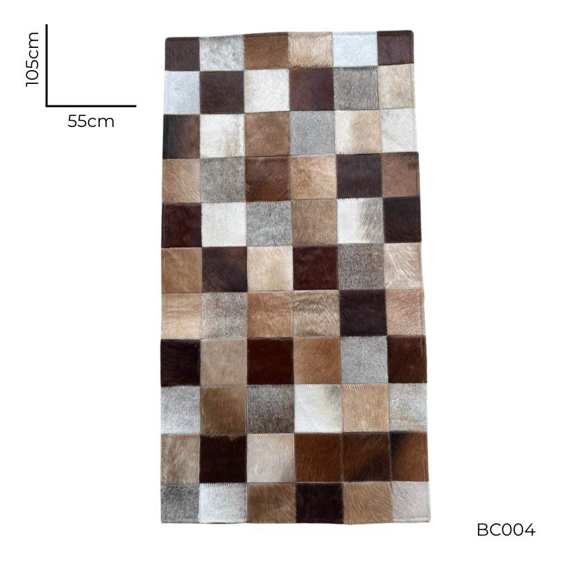 Tapete Beira Cama Couro Legítimo - 105 x 55cm - PRONTA- — close no padrão do couro de boi (1)