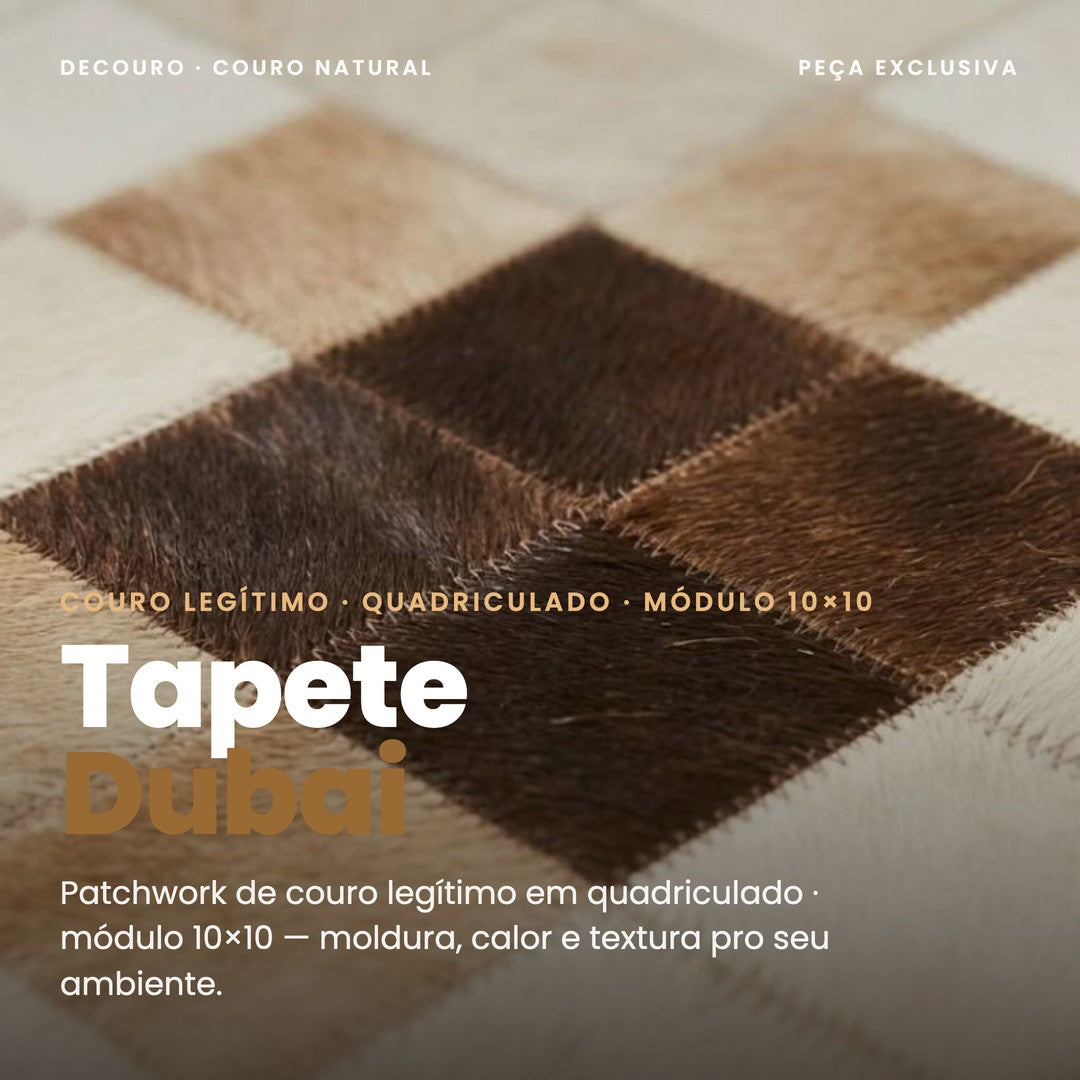 DECOURO · Tapete Dubai - Módulo 10x10 cm em Couro Legítimo — Hero