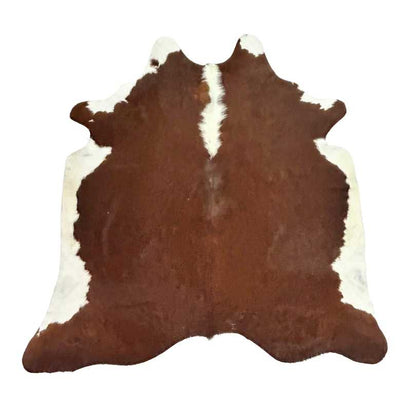 Tapete Bovino Natural Vermelho e Branco I VB341 I 1,99 x 1,91 m