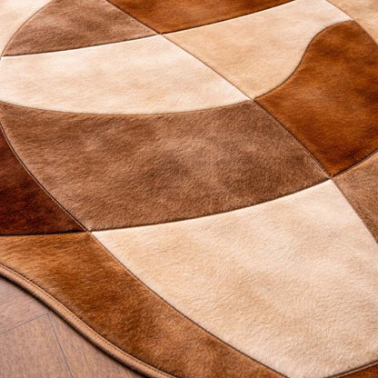 Tapete Terra Flow Orgânico - Couro Legítimo — detalhe do acabamento artesanal