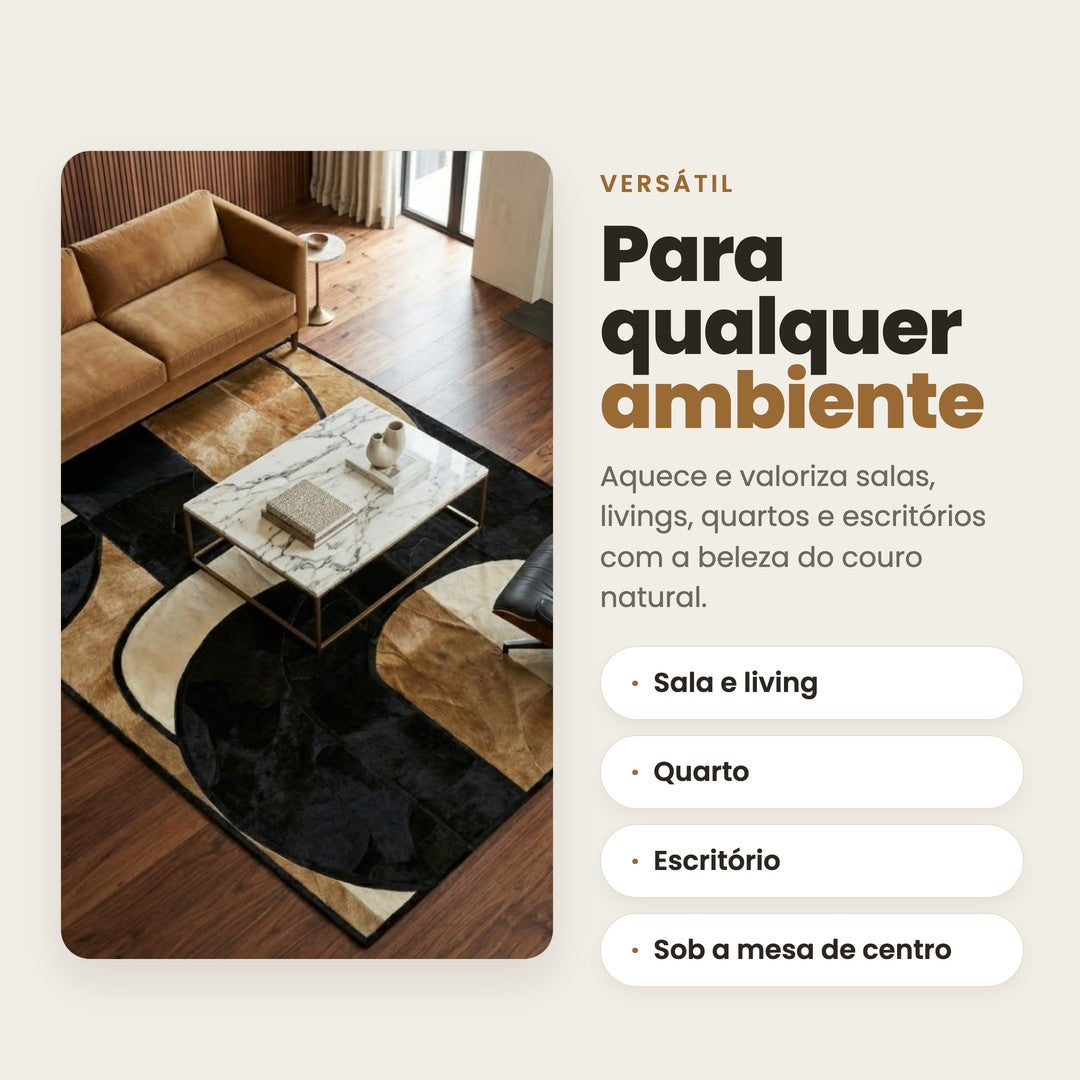 DECOURO · Tapete Donna - Couro Legítimo — Versatilidade