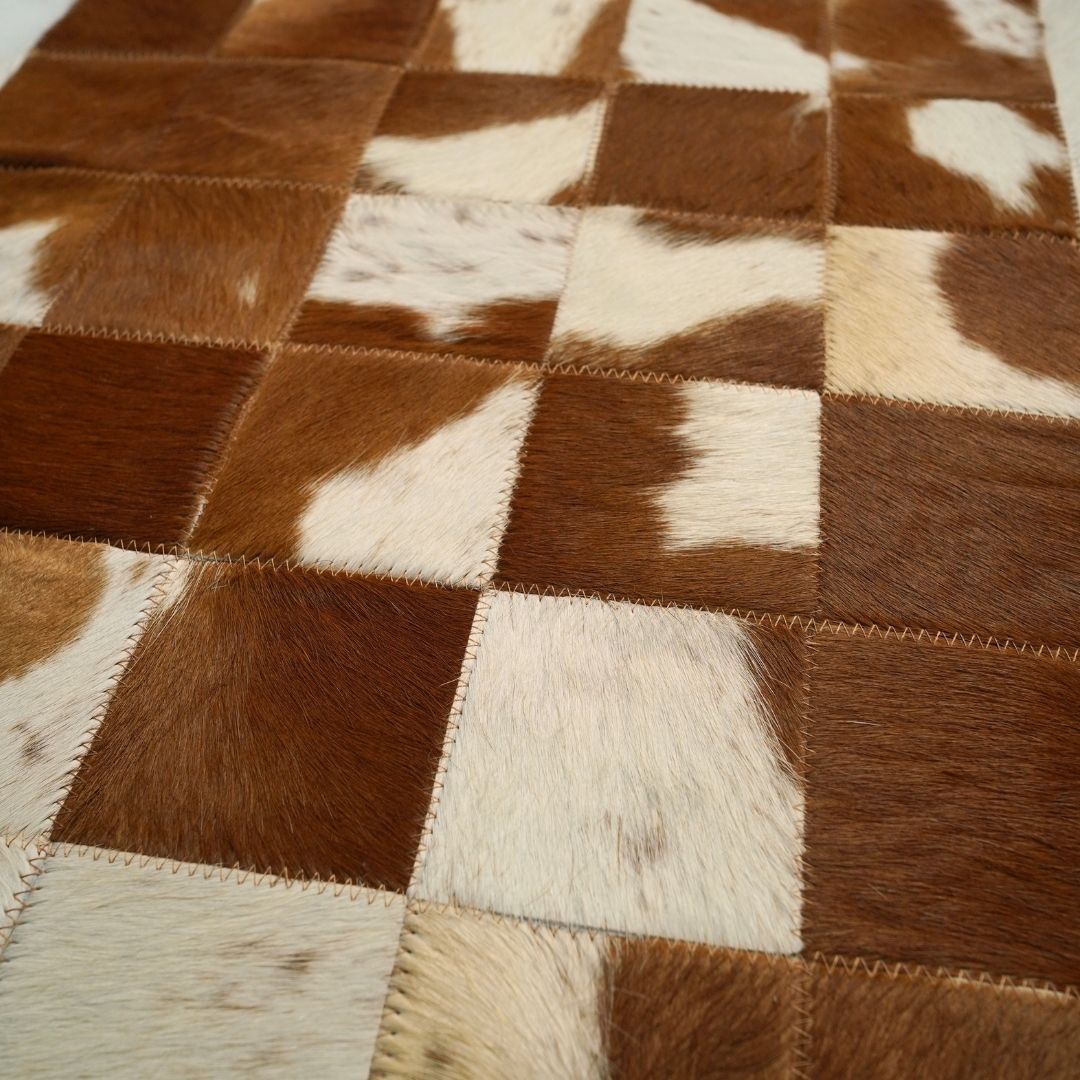 Passadeira de couro bovino natural para corredor - DECOURO