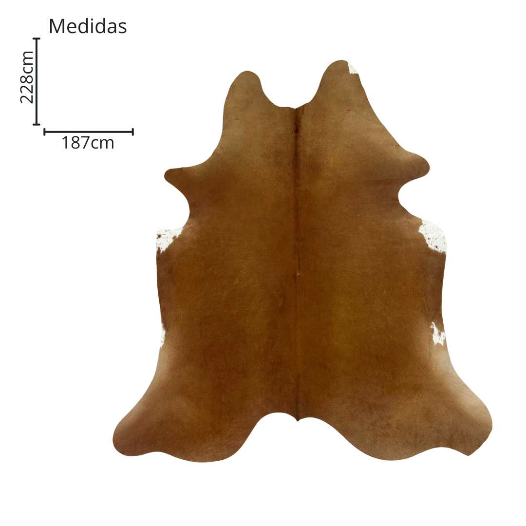 Tapete Bovino Natural Vermelho e Branco I VB067 I  2,28 x 1,87m