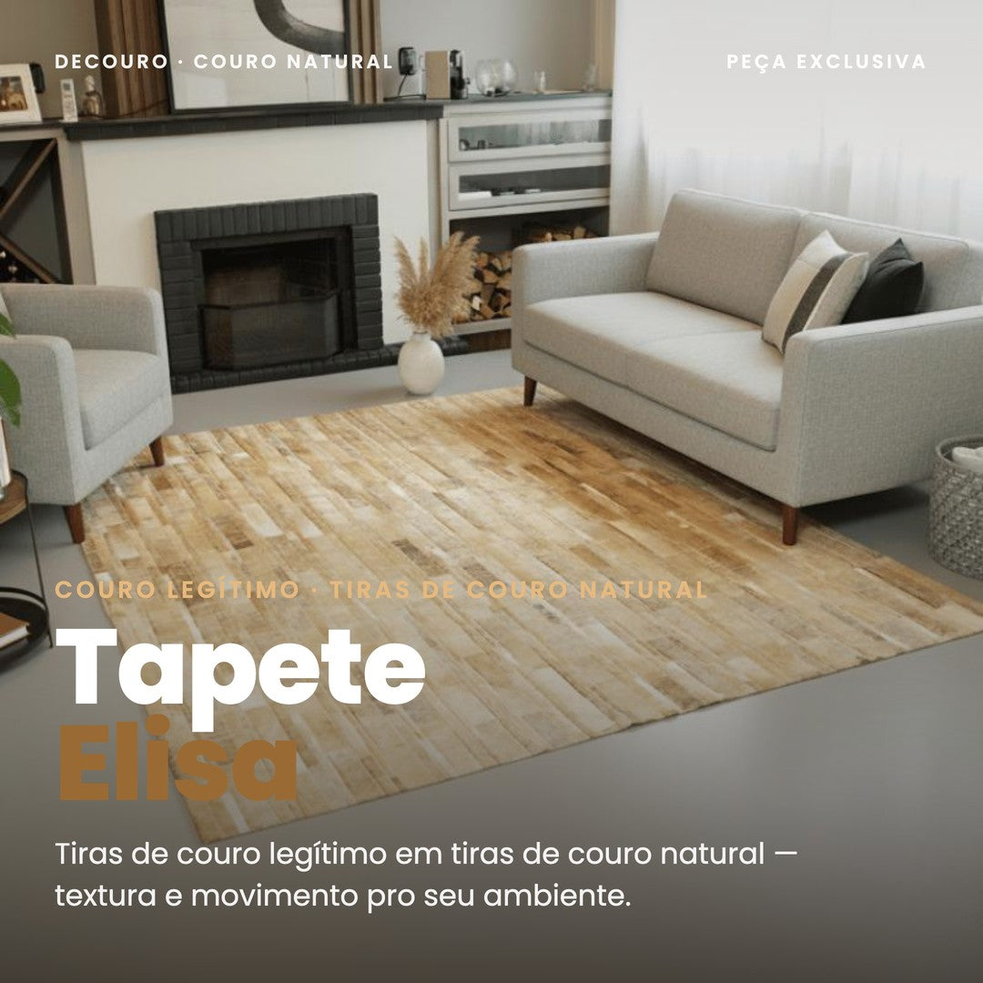 DECOURO · Tapete Tiras Elisa – Couro Legítimo — Hero
