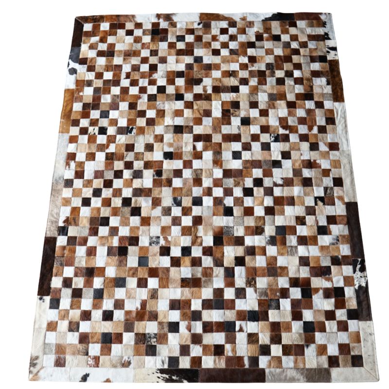Tapete Savana – Módulo de 5x5cm - Couro Legítimo - PRONTA ENTREGA 1,5x2m