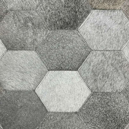 Tapete Mosaico Colmeia em Tons de Cinza — detalhe do acabamento artesanal
