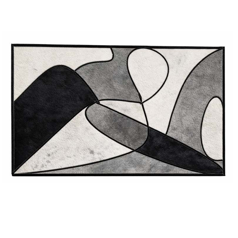 Tapete Ônix Abstract - Couro Legítimo — couro de boi natural cor bege