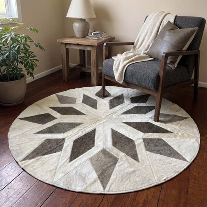 Tapete Mandala Stella - Branco e Cinza em ambiente de sala de estar decorada