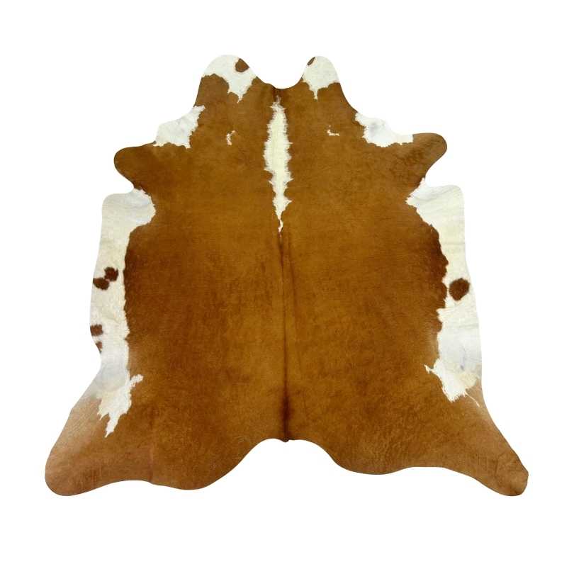 Tapete Bovino Natural Vermelho e Branco I VB351 I 2,44 x  2,21m