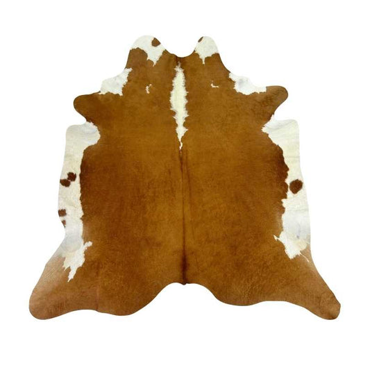 Tapete Bovino Natural Vermelho e Branco I VB351 I 2,44 x  2,21m