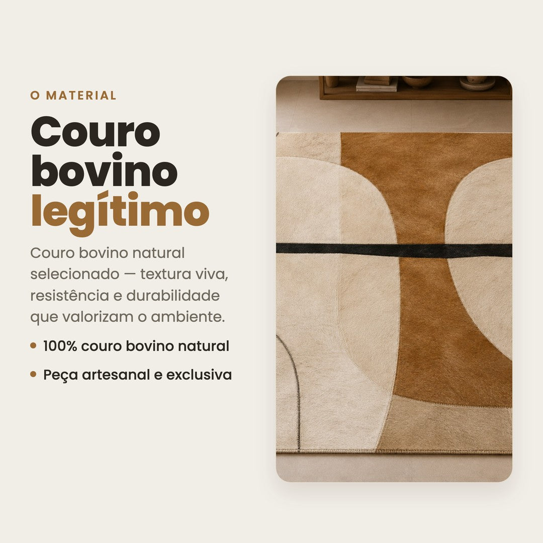 DECOURO · Tapete Âmbar Orgânico - Couro Legítimo — Material