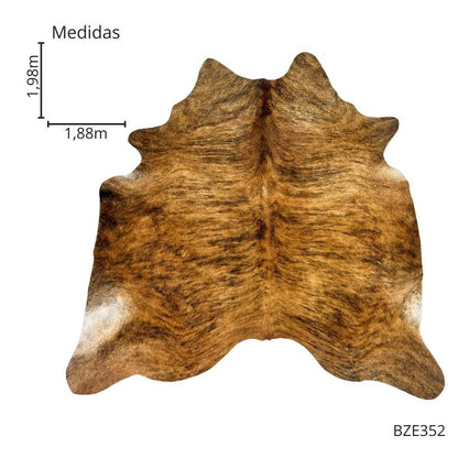 Tapete Bovino Natural Brazino Escuro I BZE352 I 1,98 x 1,88 m