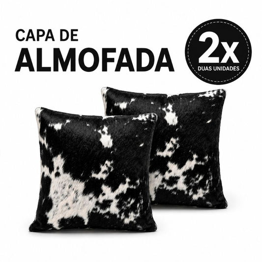 02 Capas Amofadas Valor Promocional Couro - Preto e Branco