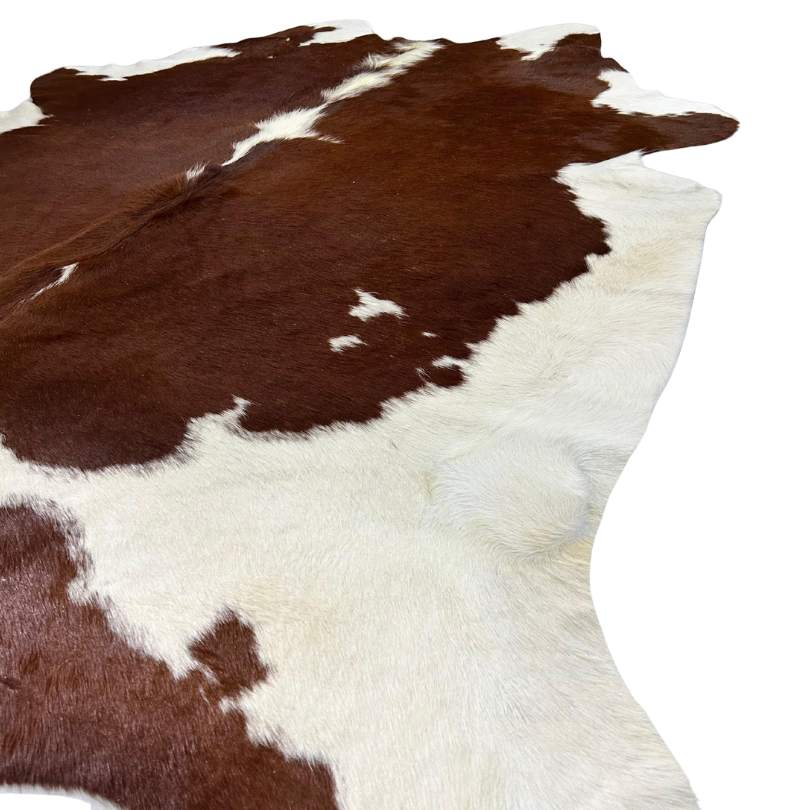 Tapete Bovino Natural Vermelho e Branco I VB403 I 2,14 x 2,14m