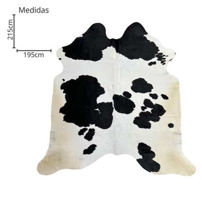 Tapete Bovino Natural Preto e Branco I PB041 I 2,15 x 1,95m