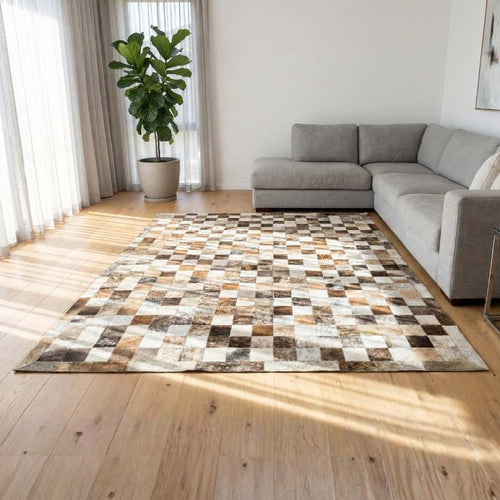 Tapete de Couro Mosaico Natural 10x10 cm - Premium