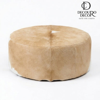 Tapete de couro de boi natural bege claro - pele de vaca formato natural para sala - DECOURO
