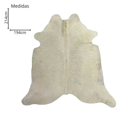 Tapete Bovino Natural Branco I B017 I 2,14 x 1,94m