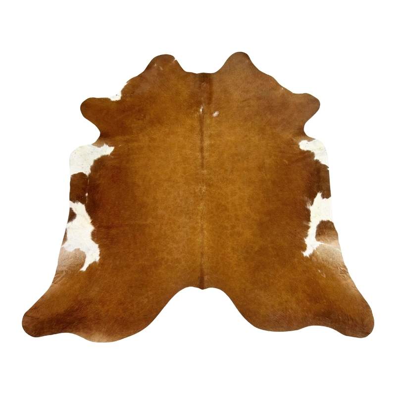 Tapete Bovino Natural Vermelho e Branco I VB374 I 2,02 x 2,11 metros