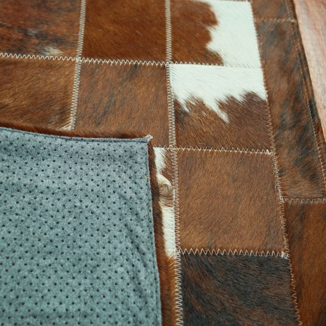 Passadeira de couro bovino natural para corredor - DECOURO