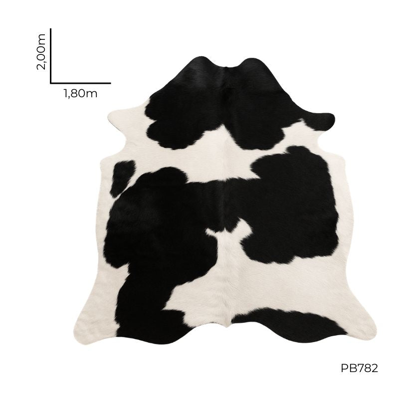 Tapete Bovino Natural Preto e Branco I PB782 I 2,00x1,80m