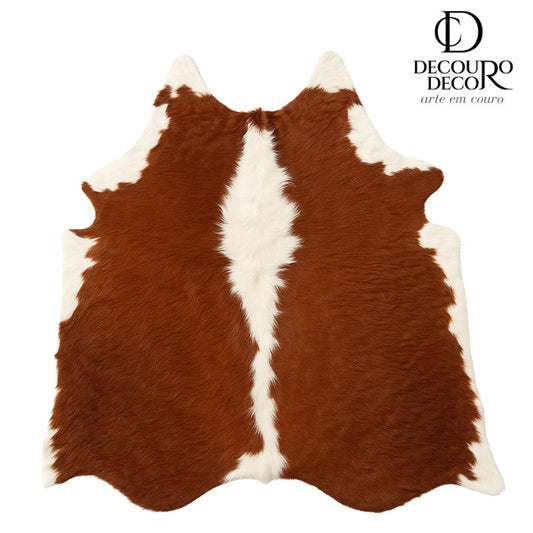 Tapete Bovino Natural Vermelho e Branco I VB779 I 1,92x1,70m
