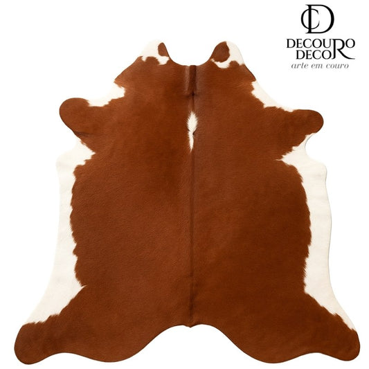 Tapete Bovino Natural Vermelho e Branco I VB770 I 2,50x2,15m - Tamanho Grande