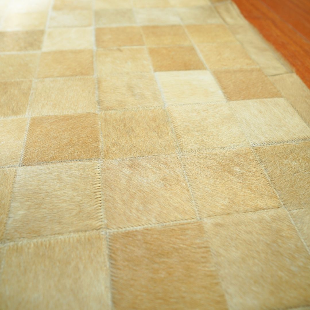 Passadeira de couro bovino natural para corredor - DECOURO