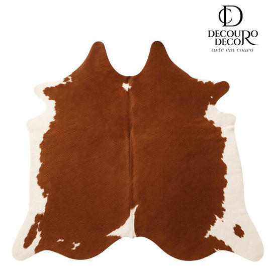 Tapete Bovino Natural Vermelho e Branco I VB776 I 2,00x1,98m