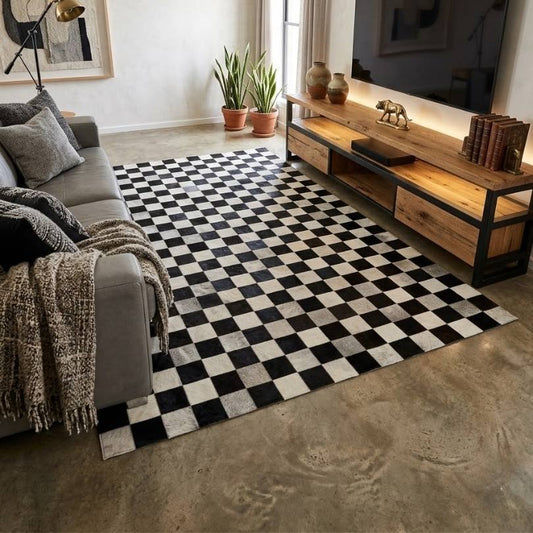 Tapete Xadrez - Preto e Branco Módulo 10x10 cm