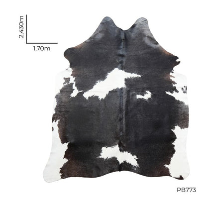 Tapete Bovino Natural Preto e Branco I PB773 I 2,43x1,70m
