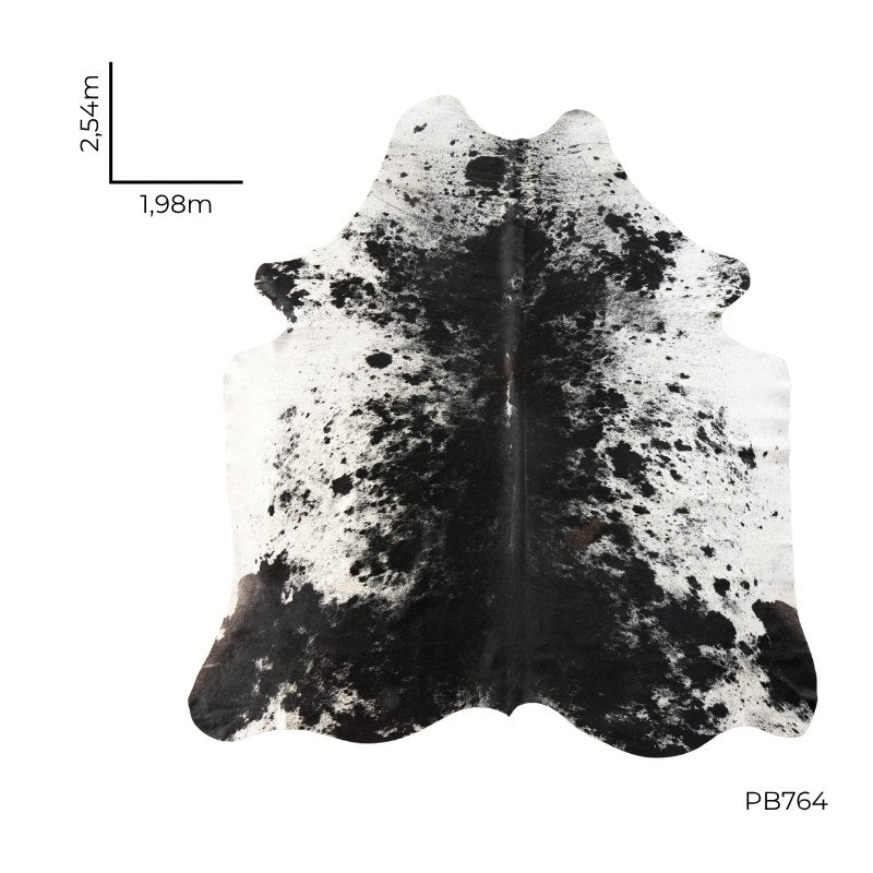 Tapete Bovino Natural Preto e Branco I PB764 I 2,54x1,98m