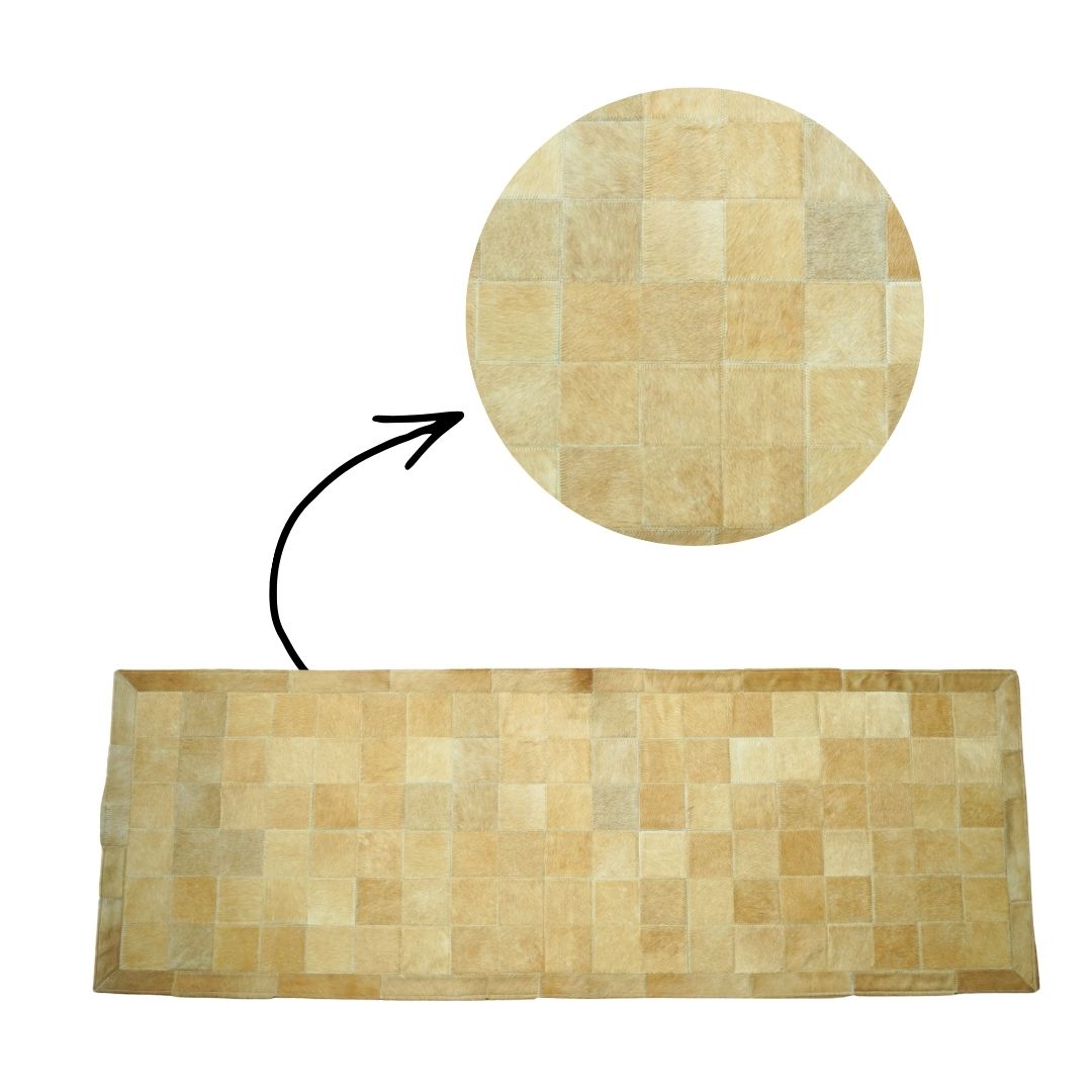 Passadeira de couro bovino natural para corredor - DECOURO